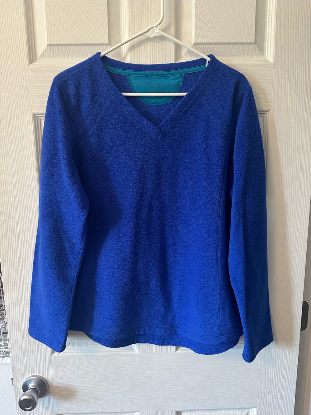 Classic Blue V-Neck Fleece Sweater